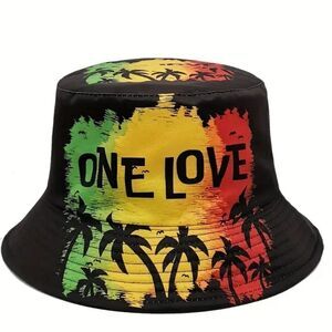 One Love Rasta-Inspired Bucket Sun Hat #G